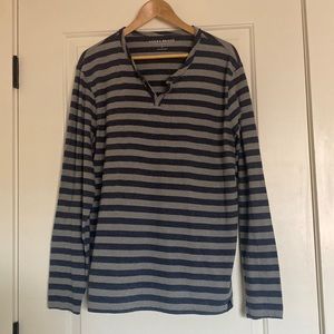 Lucky Brand Men’s striped, long-sleeve Henley tee - Large